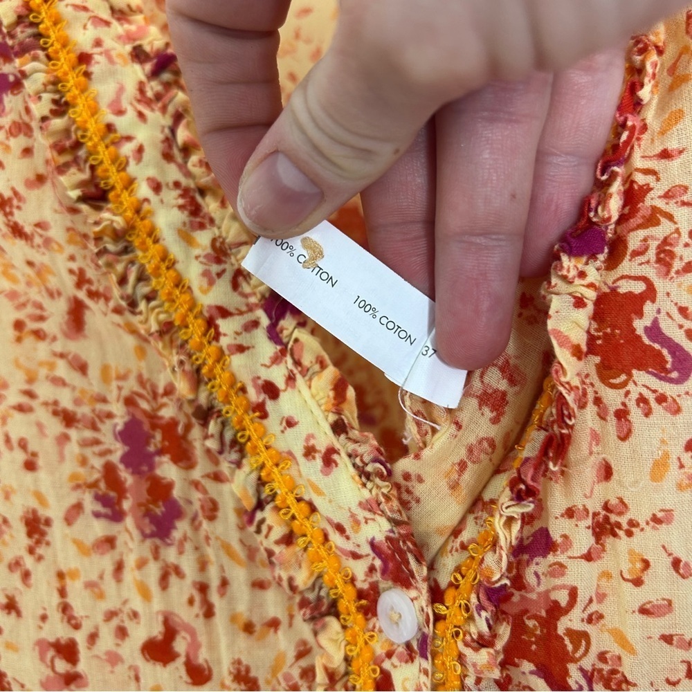 Poupette St. Bart Rita Floral Maxi Dress Pink Yellow Size Medium - Picture 10 of 12